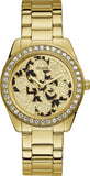 Buy Shop Guess G Twist Diamonds Gold Dial Gold Steel Strap Watch For Women - W1201L2 USA Online