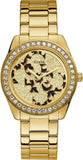 Buy Shop Guess G Twist Diamonds Gold Dial Gold Steel Strap Watch For Women - W1201L2 USA Online