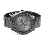 Buy Shop Guess G Twist Diamonds Purple Dial Black Steel Strap Watch For Women - W1201L4 USA Online