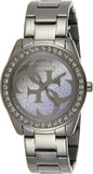 Buy Shop Guess G Twist Diamonds Purple Dial Black Steel Strap Watch For Women - W1201L4 USA Online