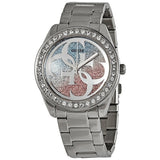 Buy Shop Guess G Twist Diamonds Purple Dial Black Steel Strap Watch For Women - W1201L4 USA Online