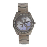Buy Shop Guess G Twist Diamonds Purple Dial Black Steel Strap Watch For Women - W1201L4 USA Online