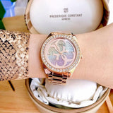 Buy Shop Guess G Twist Diamonds Rose Gold Dial Rose Gold Steel Strap Watch For Women - W1201L3 USA Online
