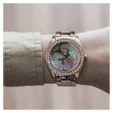 Buy Shop Guess G Twist Diamonds Rose Gold Dial Rose Gold Steel Strap Watch For Women - W1201L3 USA Online