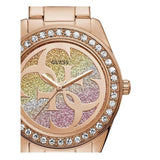 Buy Shop Guess G Twist Diamonds Rose Gold Dial Rose Gold Steel Strap Watch For Women - W1201L3 USA Online