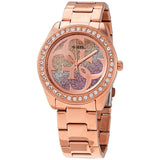 Buy Shop Guess G Twist Diamonds Rose Gold Dial Rose Gold Steel Strap Watch For Women - W1201L3 USA Online