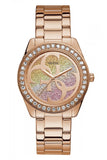 Buy Shop Guess G Twist Diamonds Rose Gold Dial Rose Gold Steel Strap Watch For Women - W1201L3 USA Online