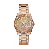 Buy Shop Guess G Twist Diamonds Rose Gold Dial Rose Gold Steel Strap Watch For Women - W1201L3 USA Online