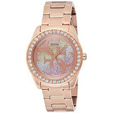 Buy Shop Guess G Twist Diamonds Rose Gold Dial Rose Gold Steel Strap Watch For Women - W1201L3 USA Online