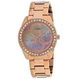 Buy Shop Guess G Twist Diamonds Rose Gold Dial Rose Gold Steel Strap Watch For Women - W1201L3 USA Online