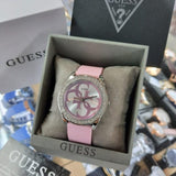 Buy Shop Guess G-Twist Diamonds Silver Dial Pink Rubber Strap Watch for Women - W1240L1 USA Online