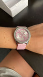 Buy Shop Guess G-Twist Diamonds Silver Dial Pink Rubber Strap Watch for Women - W1240L1 USA Online