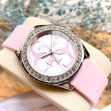 Buy Shop Guess G-Twist Diamonds Silver Dial Pink Rubber Strap Watch for Women - W1240L1 USA Online