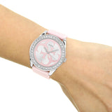 Buy Shop Guess G-Twist Diamonds Silver Dial Pink Rubber Strap Watch for Women - W1240L1 USA Online