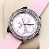 Buy Shop Guess G-Twist Diamonds Silver Dial Pink Rubber Strap Watch for Women - W1240L1 USA Online