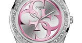 Buy Shop Guess G-Twist Diamonds Silver Dial Pink Rubber Strap Watch for Women - W1240L1 USA Online