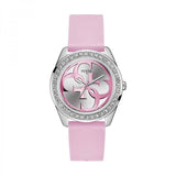 Buy Shop Guess G-Twist Diamonds Silver Dial Pink Rubber Strap Watch for Women - W1240L1 USA Online