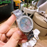 Buy Shop Guess G Twist Diamonds Silver Dial Silver Steel Strap Watch For Women - W1201L1 USA Online