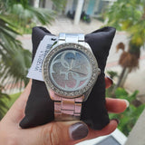 Buy Shop Guess G Twist Diamonds Silver Dial Silver Steel Strap Watch For Women - W1201L1 USA Online