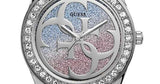 Buy Shop Guess G Twist Diamonds Silver Dial Silver Steel Strap Watch For Women - W1201L1 USA Online
