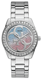 Buy Shop Guess G Twist Diamonds Silver Dial Silver Steel Strap Watch For Women - W1201L1 USA Online