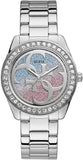 Buy Shop Guess G Twist Diamonds Silver Dial Silver Steel Strap Watch For Women - W1201L1 USA Online
