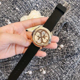 Buy Shop Guess G Twist Gold Dial Black Leather Strap Watch for Women - W0911L3 USA Online
