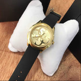 Buy Shop Guess G Twist Gold Dial Black Leather Strap Watch for Women - W0911L3 USA Online