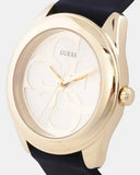 Buy Shop Guess G Twist Gold Dial Black Leather Strap Watch for Women - W0911L3 USA Online