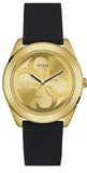 Buy Shop Guess G Twist Gold Dial Black Leather Strap Watch for Women - W0911L3 USA Online