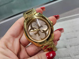 Buy Shop Guess G-Twist Gold Dial Gold Steel Strap Watch for Women - W1082L2 USA Online