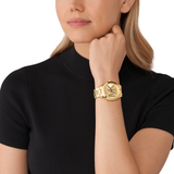 Buy Shop Guess G-Twist Gold Dial Gold Steel Strap Watch for Women - W1082L2 USA Online
