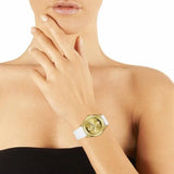 Buy Shop Guess G-Twist Gold Dial White Rubber Strap Watch for Women - W0911L7 USA Online
