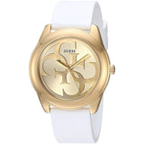 Buy Shop Guess G-Twist Gold Dial White Rubber Strap Watch for Women - W0911L7 USA Online