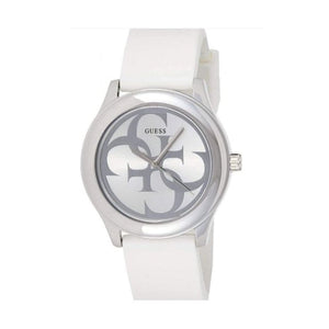Buy Shop Guess G Twist Quartz White Dial White Silicone Strap Watch For Women - W0911L1 USA Online