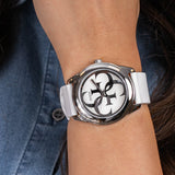 Buy Shop Guess G Twist Quartz White Dial White Silicone Strap Watch For Women - W0911L1 USA Online