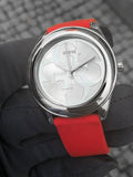 Buy Shop Guess G-Twist Silver Dial Red Rubber Strap Watch for Women - W0911L9 USA Online
