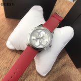 Buy Shop Guess G-Twist Silver Dial Red Rubber Strap Watch for Women - W0911L9 USA Online