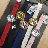 Buy Shop Guess G-Twist Silver Dial Red Rubber Strap Watch for Women - W0911L9 USA Online