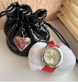 Buy Shop Guess G-Twist Silver Dial Red Rubber Strap Watch for Women - W0911L9 USA Online