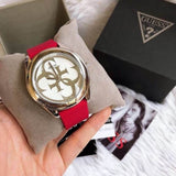Buy Shop Guess G-Twist Silver Dial Red Rubber Strap Watch for Women - W0911L9 USA Online