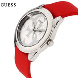 Buy Shop Guess G-Twist Silver Dial Red Rubber Strap Watch for Women - W0911L9 USA Online