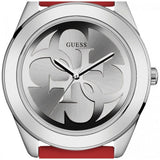 Buy Shop Guess G-Twist Silver Dial Red Rubber Strap Watch for Women - W0911L9 USA Online
