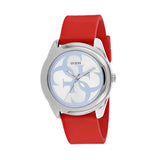 Buy Shop Guess G-Twist Silver Dial Red Rubber Strap Watch for Women - W0911L9 USA Online