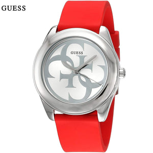 Buy Shop Guess G-Twist Silver Dial Red Rubber Strap Watch for Women - W0911L9 USA Online