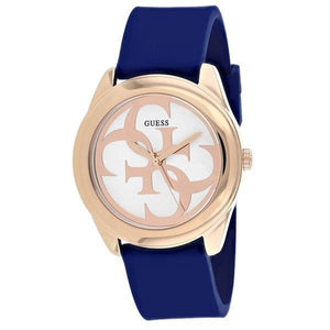 Buy Shop Guess G Twist White Dial Blue Silicone Strap Watch For Women - W0911L6 USA Online