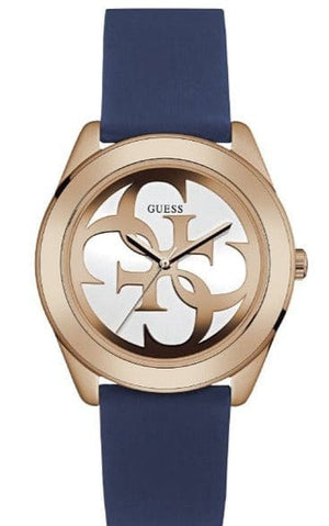 Buy Shop Guess G Twist White Dial Blue Silicone Strap Watch For Women - W0911L6 USA Online