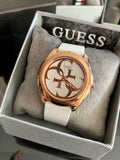 Buy Shop Guess G Twist White & Gold Dial White Silicone Strap Watch For Women - W0911L5 USA Online