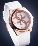 Buy Shop Guess G Twist White & Gold Dial White Silicone Strap Watch For Women - W0911L5 USA Online