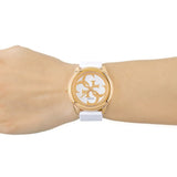 Buy Shop Guess G Twist White & Gold Dial White Silicone Strap Watch For Women - W0911L5 USA Online